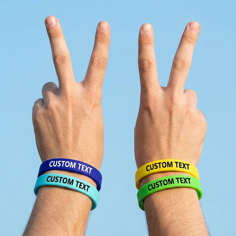 Custom Silicone Wristbands, 200pcs Set for Personalization